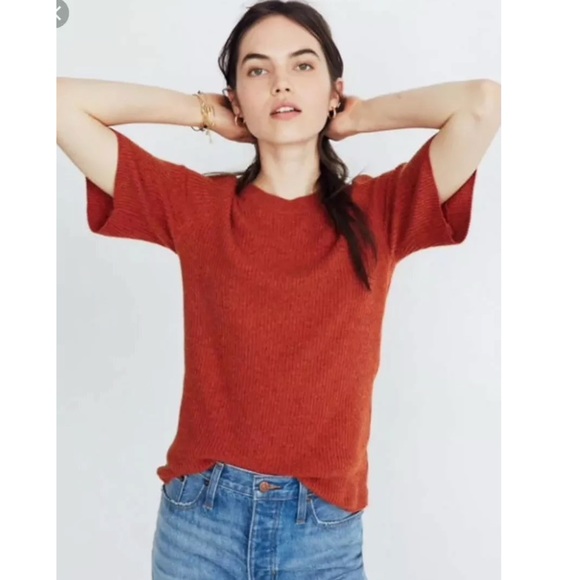 Madewell Sweaters - Madewell Ribbed Sweater Alpaca Wool Medium Orange